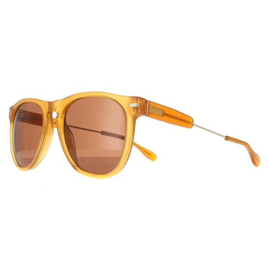 Serengeti Round Mens Light Gold Honey Polarized Drivers Brown Amboy