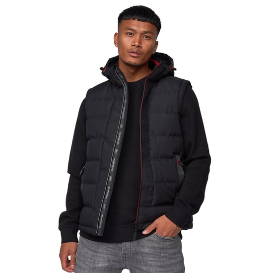 Crosshatch Heren Kampnew Gilet met reliëf (Zwart) - Image 1