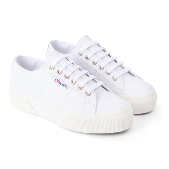 Superga Dames/Dames 2740 Nappa Leren Platform Trainers (Optisch Wit/Avorio) - Image 1