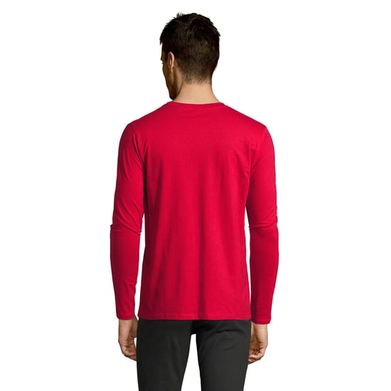 SOLS Heren Imperial Katoenen T-shirt met lange mouwen (Rood) - Image 2