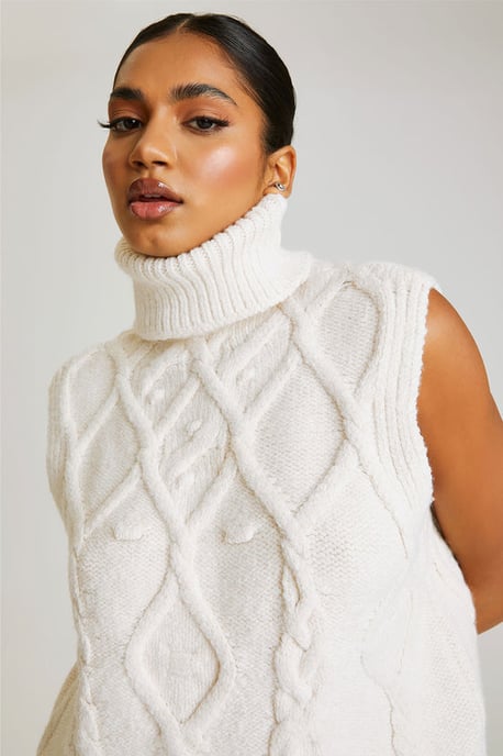 White Tassel Knit Vest