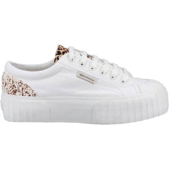 Superga 2631 Kalfsleer Details Vrouwen Wit Avorio/Leopard Spots Trainers - Image 4