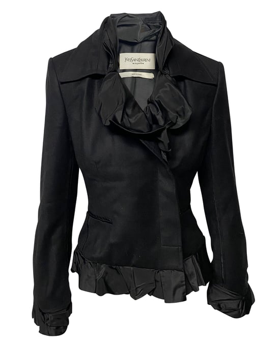Yves Saint Laurent Rive Gauche Avondblazer in Zwarte Wol - Image 1