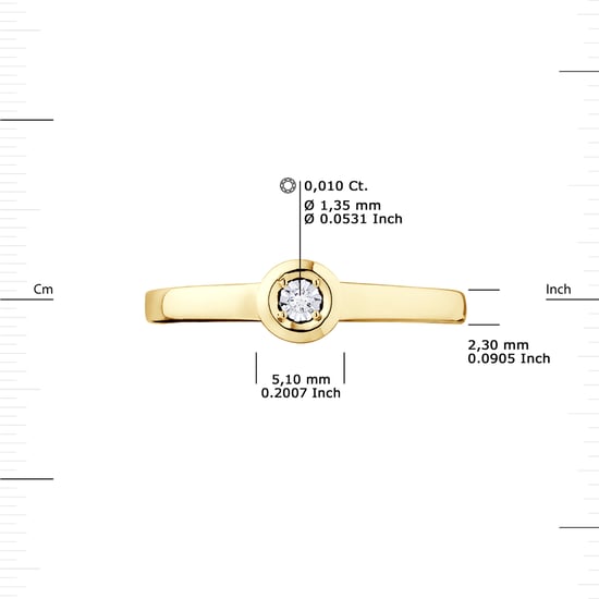 Diamond Solitaire Ring 0.010 0.50 Cts Cts Illusion Yellow Gold