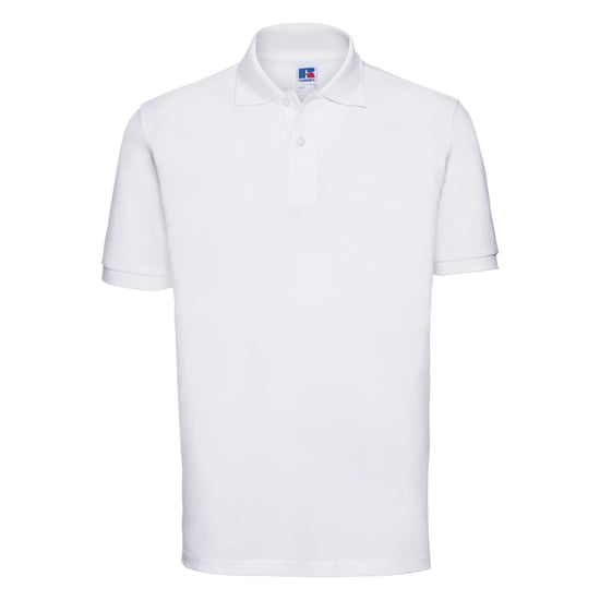 Russell Heren 100% Katoenen Korte Mouw Poloshirt (Wit) - Image 1