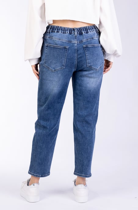Alma Ladies Trousers blue denim Cropped