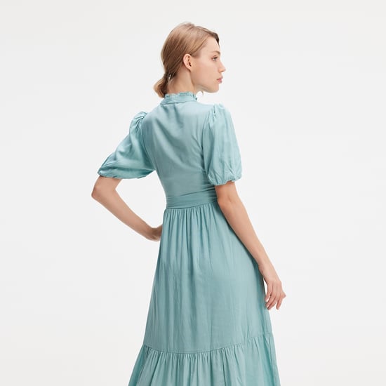 Tea dress with tiered ruffles