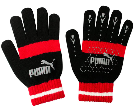 Puma No 1 Logo Cat Magic Winter Zwart Rood Unisex Handschoenen - Image 1