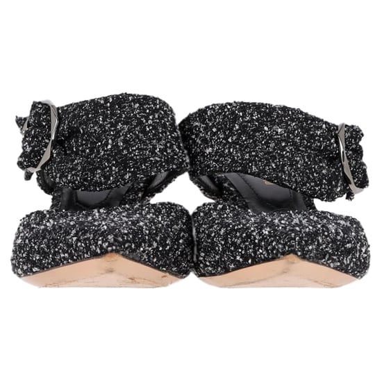 Nicholas Kirkwood Bouclé Mules in Black Tweed - Image 3