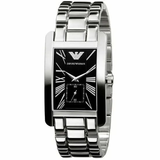 Emporio Armani AR0156 Klassiek Zwart Rechthoek Herenhorloge - Image 1