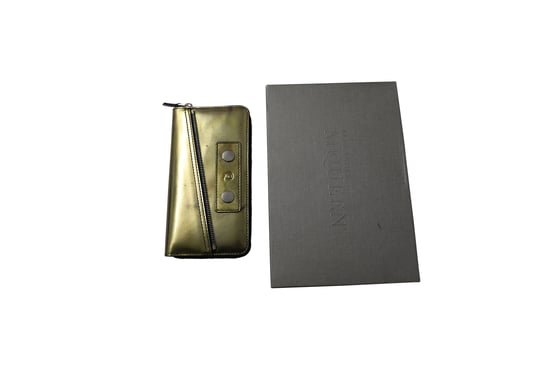 Alexander McQueen Rits Lange Portefeuille met Metalen Stud Detail in Gouden Leer - Image 5