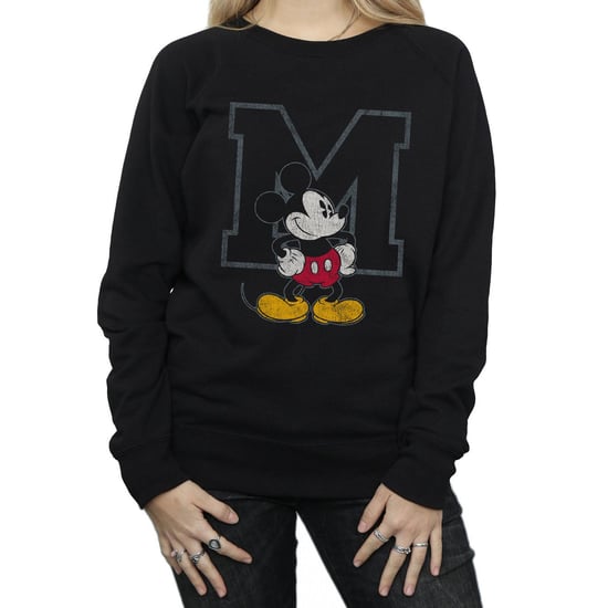 Disney Womens/Ladies Classic M Mickey Mouse Sweatshirt (Black)