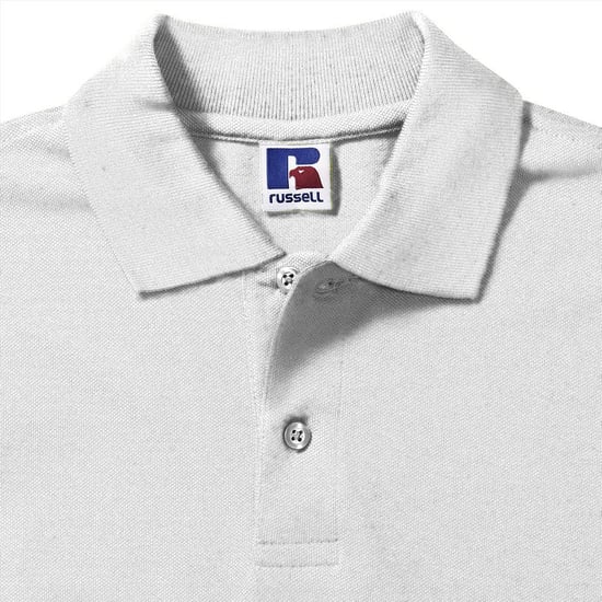 Russell Heren 100% Katoenen Korte Mouw Poloshirt (Wit) - Image 2