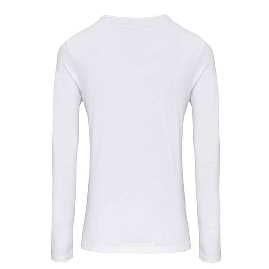 Premier Dames/Dames Long John Effen Rol Mouw T-shirt (Wit) - Image 2