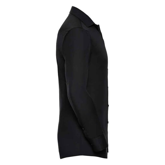 Russell Collection Mens Ultimate Stretch Long-Sleeved Formal Shirt (Black)