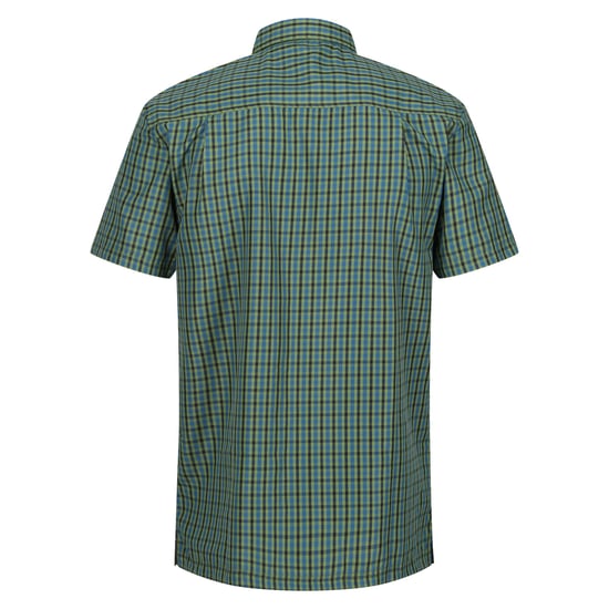 Regatta Mens Kalambo VIII Checked Shirt (Piquant Green/Moroccan Blue)