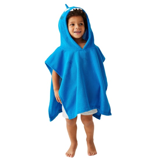 Regatta Childrens/Kids Bubbles The Shark Hooded Towel (Hawaiian Blue)