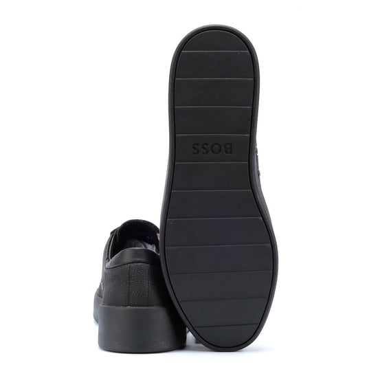 Boss Belwar Tennis Tumble Leather Heren Zwart Sportschoenen - Image 4