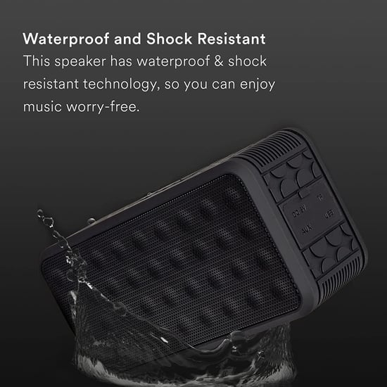 Aquarius Portable & Waterproof BluetoothSpeaker-High Quality Sound & Bass, Black