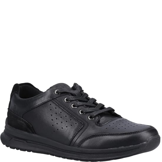 Hush Puppies Heren Joseph Leren Trainers (Licht Zwart) - Image 1