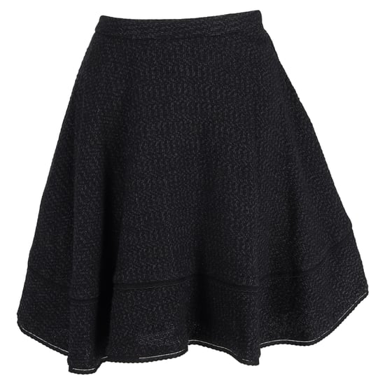 Red Valentino Tweed A-Line Skirt in Black Wool - Image 1