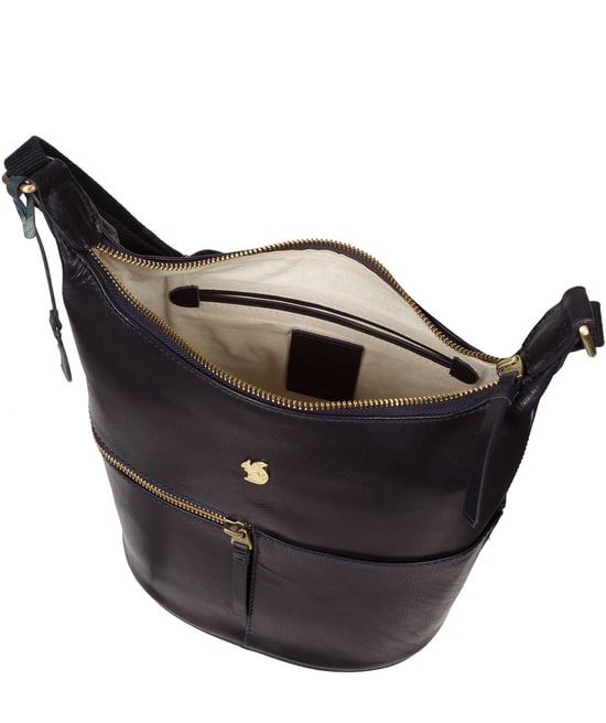 Little Kristin' Navy Leather Shoulder Bag