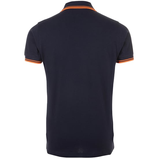 SOLS Heren Pasadena getipt korte mouw Pique Polo Shirt (Franse marine/Neon Orange) - Image 2