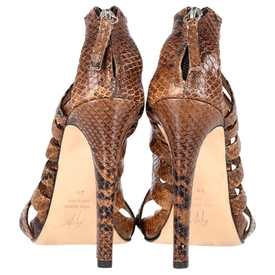 Giuseppe Zanotti Sandalen met Bandjes in Bruin Python Geëmbosserd Leer - Image 4