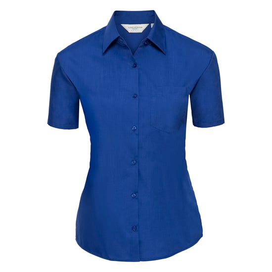 Russell Collection Dames/Dames Klassiek Polycotton Easy-Care Overhemd met Korte Mouwen (Helder Koninklijk) - Image 1