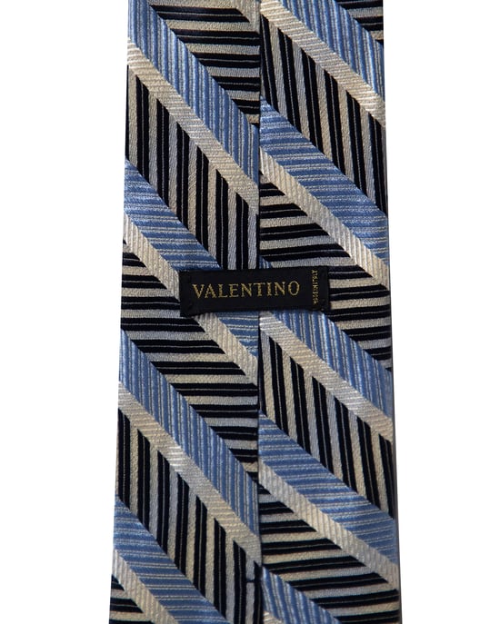 Valentino Diagonal Striped Tie in Multicolor Silk - Image 5