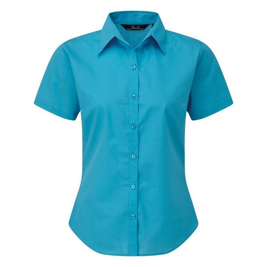Premier Popeline blouse met korte mouwen / Gewoon werkoverhemd (Turquoise) - Image 1
