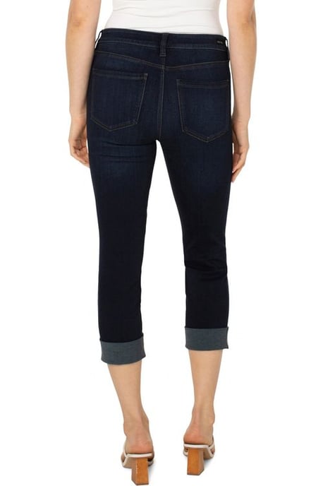 Charlie Crop Skinny Wide Rolled Cuff Destiny Dark Jeans