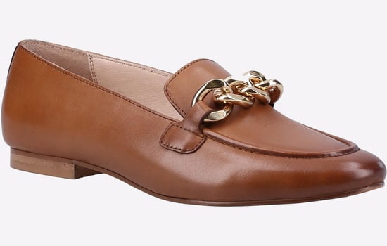 Hush Puppies Harper Chain Leren Damesslippers In Tan. - Image 2