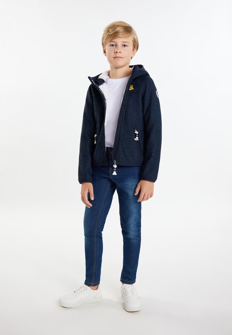 Schmuddelwedda Gebreide fleeceblouse Jongens marine gem - Image 2