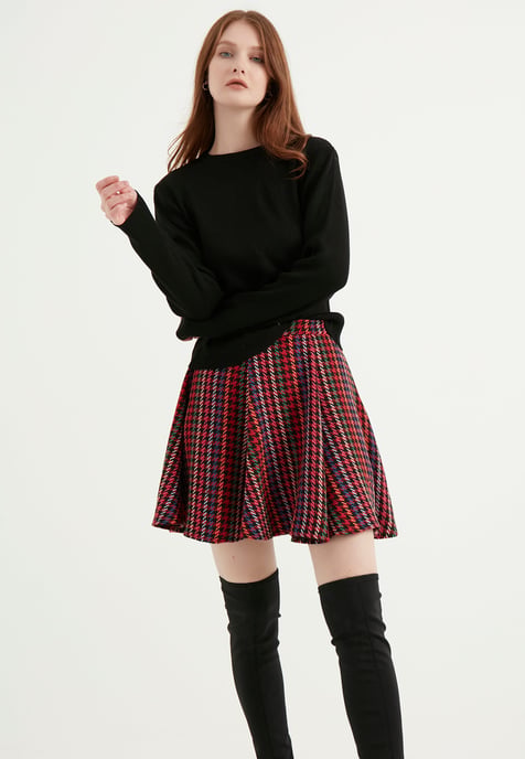 Patterned Mini Skirt