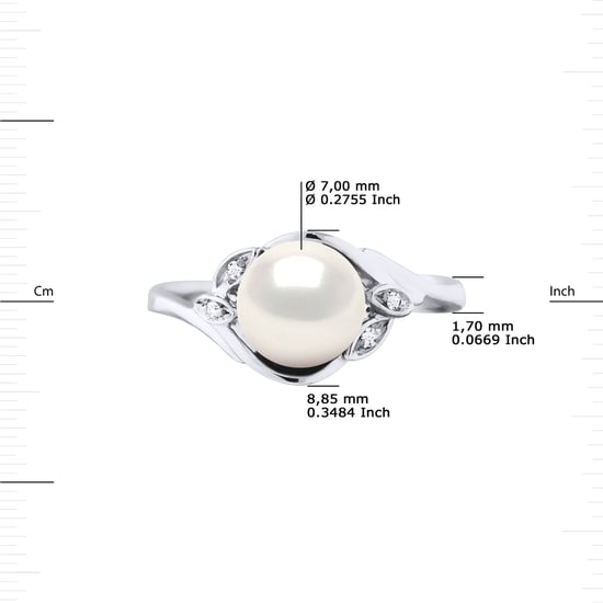DIADEMA - Ring - White Gold - Real Freshwater Pearls - White