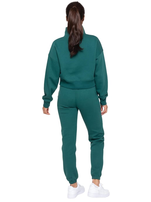 Enzo | Sweatshirt met halve rits voor dames - Bosgroen - Image 6