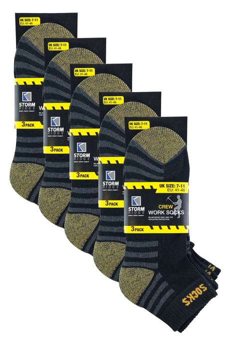 Sock Snob - 15 Paar Heren RJM Korte Werkkousen | Versterkte Enkelsokken met Hiel - 15 Paren - Image 2