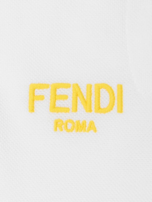 Fendi Meisjes Logo Polo Jurk in Wit - Image 4