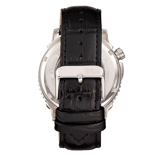 Reign Bauer Automatic Semi-SkeletonLeather-Band Watch