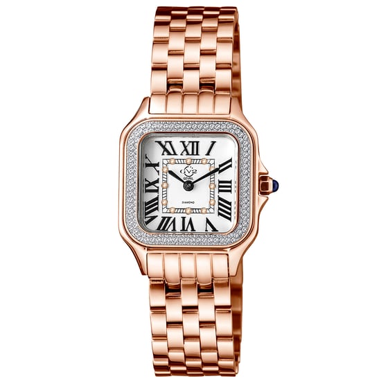 GV2 Milan Dameshorloge 12111B Zwitsers Quartz Rose Goud Roestvast Staal Diamant - Image 1