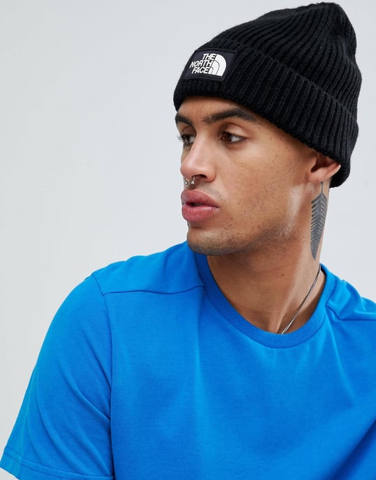 The North Face Mens Tnf Logo Box Cuffed Beanie In Black