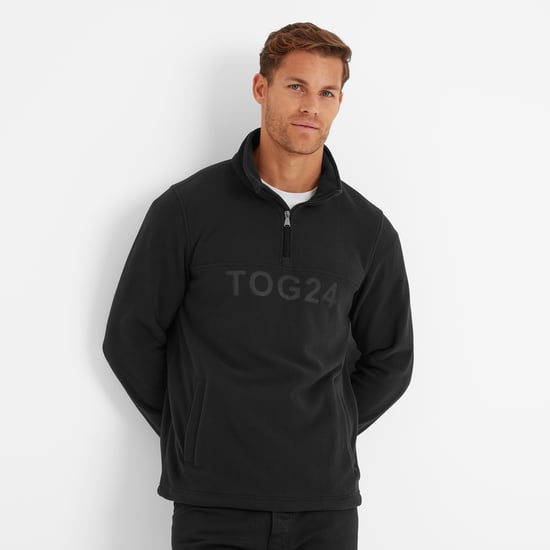 Brandon Mens Fleece Zip Neck Black