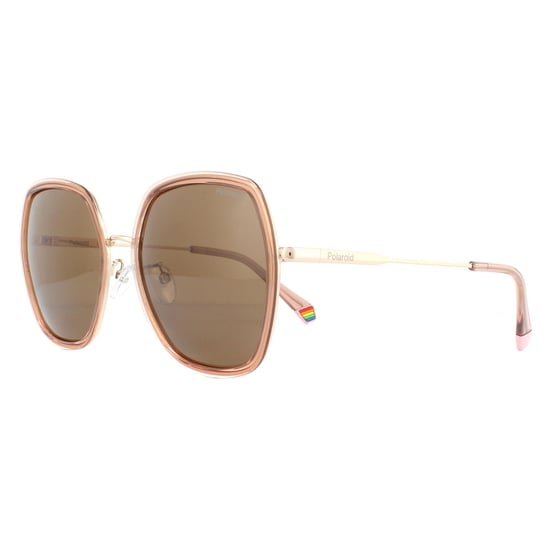 Polaroid Square Womens Pink Bronze Polarized Sunglasses