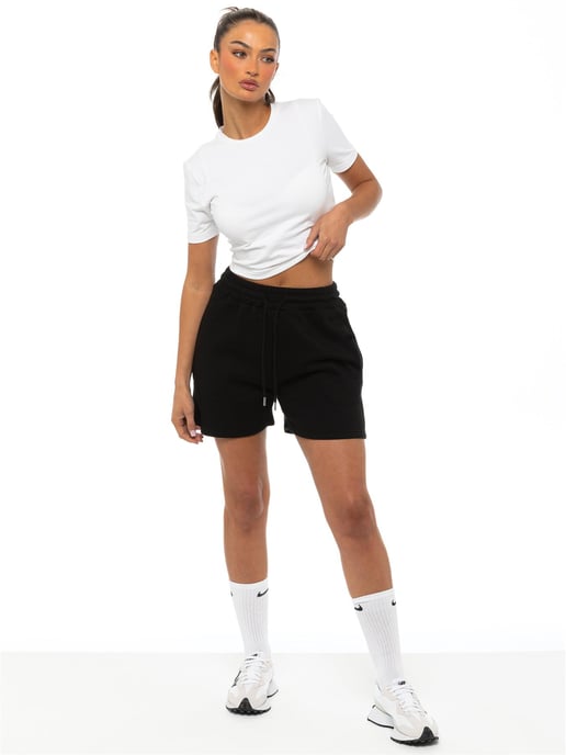 Enzo Womens Sweat Shorts - Zwart - Image 3