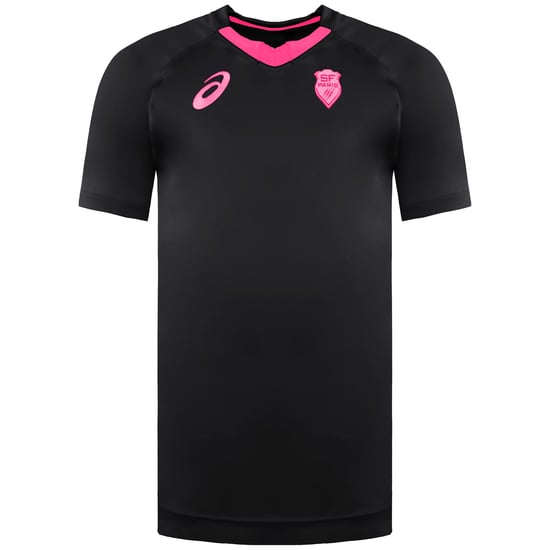 Asics SF Stade Francais Heren Zwart Rugby Shirt - Image 1