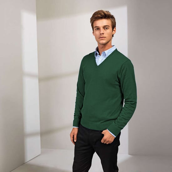 Premier Mens V-Neck Knitted Sweater (Bottle)