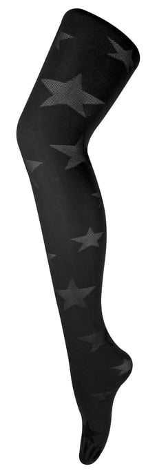Sock Snob Dames80 denier ondoorzichtig patroon panty's - Ster Zwart - Image 1