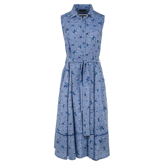Indigo bloemen jurk met knoopdetail - Image 2