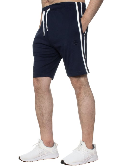 Enzo | Heren T-shirt & Korte Broek Loungewear Set - Wit/Navy - Image 3